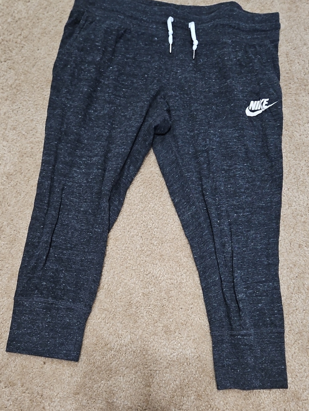 Nike Kids Charcoal Marled Joggers with White Logo